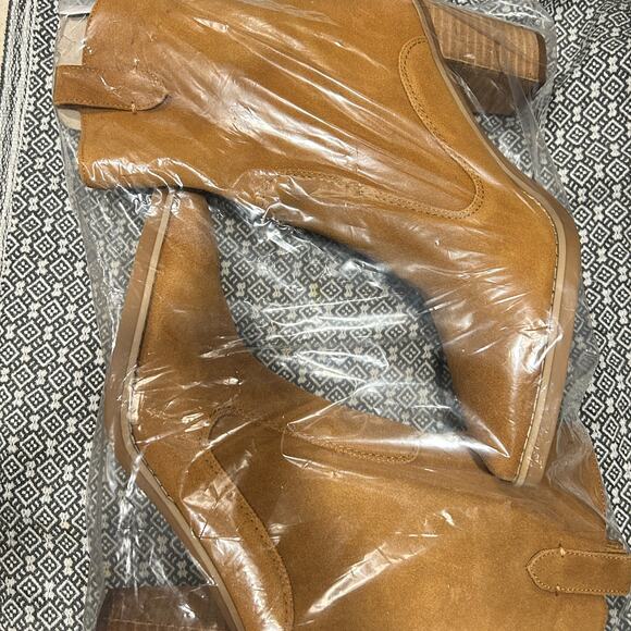 NWOT Splendid Raquel Suede Booties 8.5 Tan Toffee Western Ankle Women's Boots - Picture 9 of 11